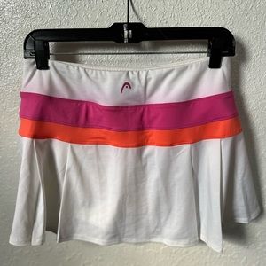 women's sports skirt color white pink and orange size S